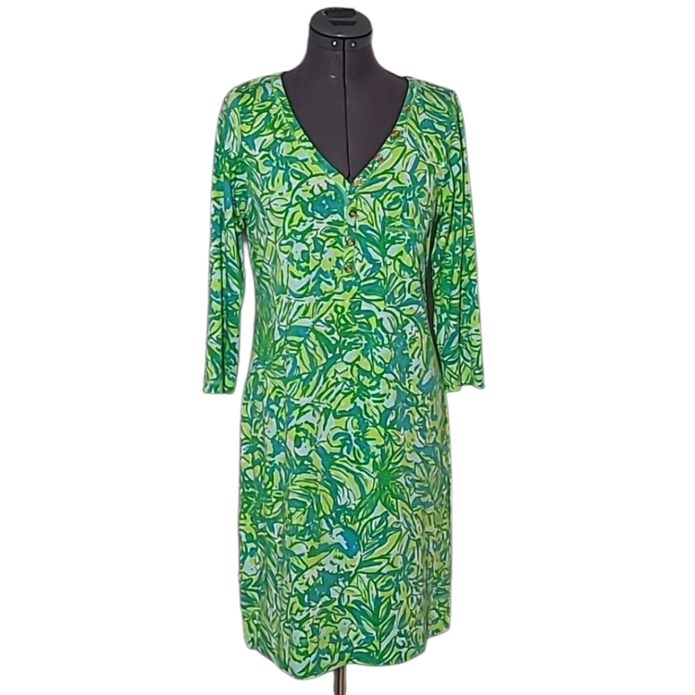 Lilly Pulitzer Dress Pima Cotton Parrot Palmetto Green